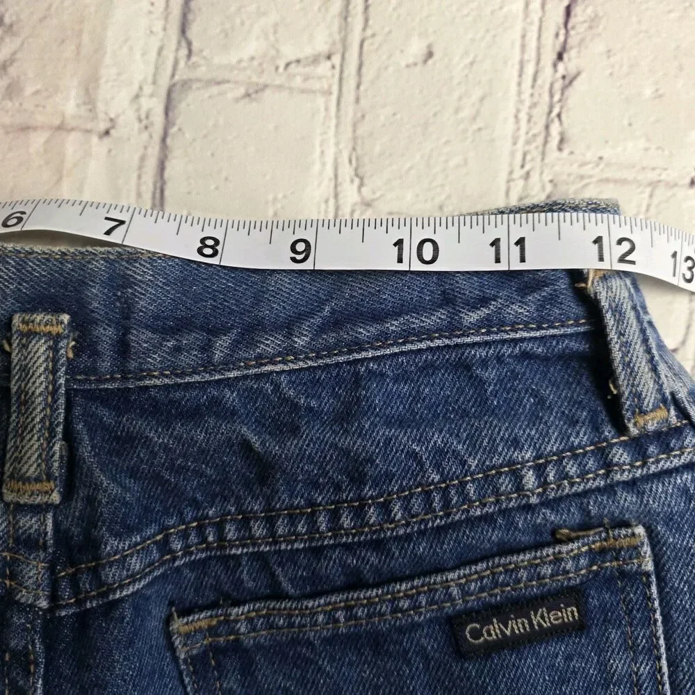 Vtg Calvin Klein Women's Sz 7 Blue High-Rise Straight Leg Denim Jeans